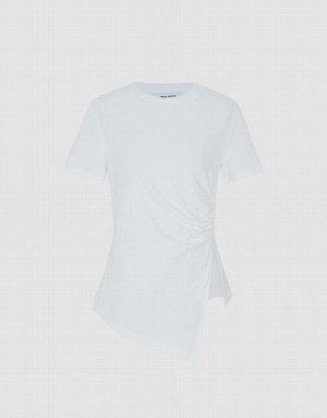 Urban Revivo Asymmetrical Hem Tシャツ レディース 白 | 684102-EZJ