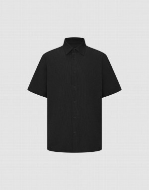 Urban Revivo Button Up Loose シャツ メンズ 黒 | 850127-WTB