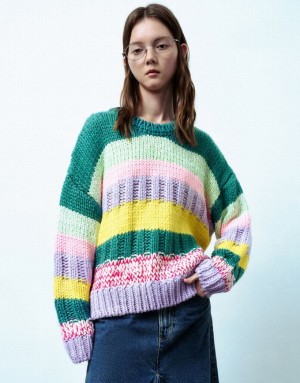 Urban Revivo Colorblocks Crew Neck セーター レディース カラー | 301645-KWU