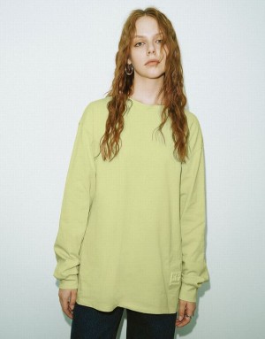 Urban Revivo Drop Shoulder Sleeve Crew Neck Loose Tシャツ レディース 緑 | 650837-UKX