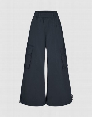 Urban Revivo Elastic Waist ワイド-Leg パンツ レディース 青 | 839607-XCJ