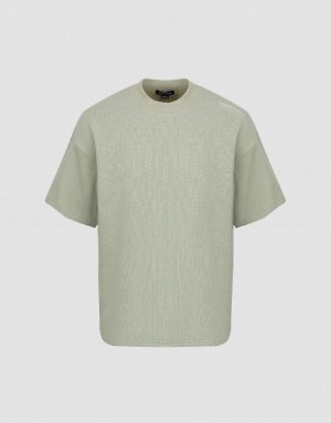 Urban Revivo Loose ニット Tシャツ メンズ 緑 | 846370-GQZ