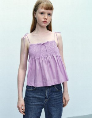 Urban Revivo Off-Shoulder Cami Top ブラウス レディース 紫 | 258094-EQY