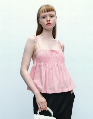 Urban Revivo Off-Shoulder Cami Top ブラウス レディース ピンク | 483721-KPC