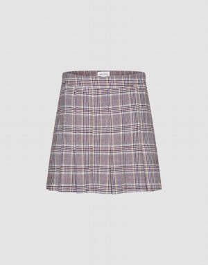 Urban Revivo Plaid Mini A-Line スカート レディース グレー | 586274-XSZ