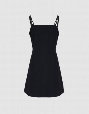 Urban Revivo Plain Cami デニムワンピース レディース 黒 | 453067-QNH