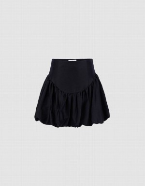 Urban Revivo Ruffle A-Line スカート レディース 黒 | 918250-BGC