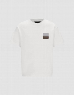 Urban Revivo Short Sleeve 真っ直ぐ Tシャツ メンズ 白 | 173248-RTN