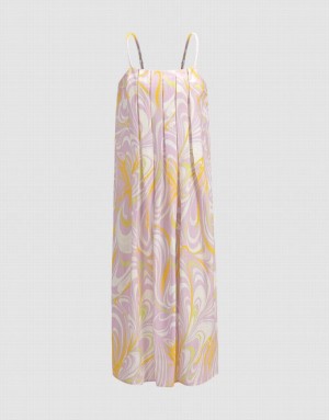 Urban Revivo Swirl Print プリーツ Cami ワンピース レディース 紫 | 246859-NMR