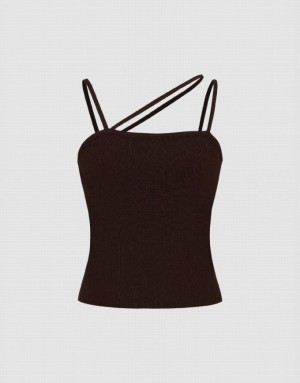 Urban Revivo Thin ニット Cami Top カーディガン レディース コー​​ヒー | 815096-PIU