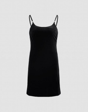 Urban Revivo U Neck スキニー Cami ワンピース レディース 黒 | 340592-LEK