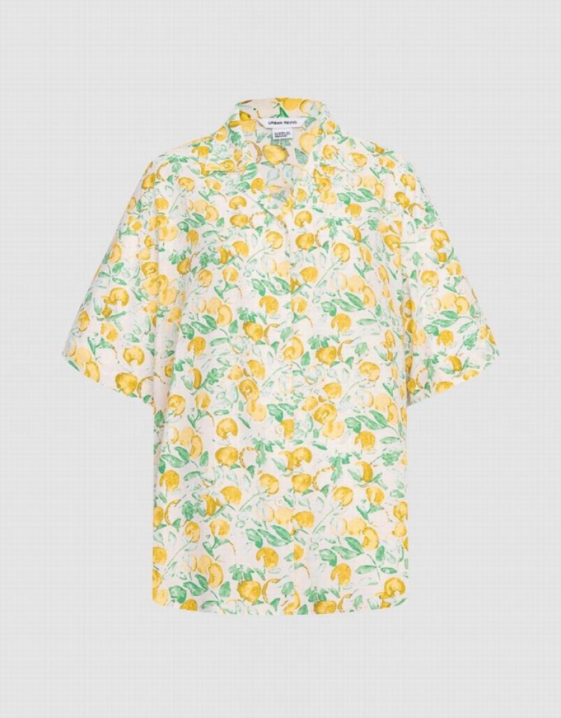 Urban Revivo Allover Print Short Sleeve シャツ レディース カラー | 803945-FCP