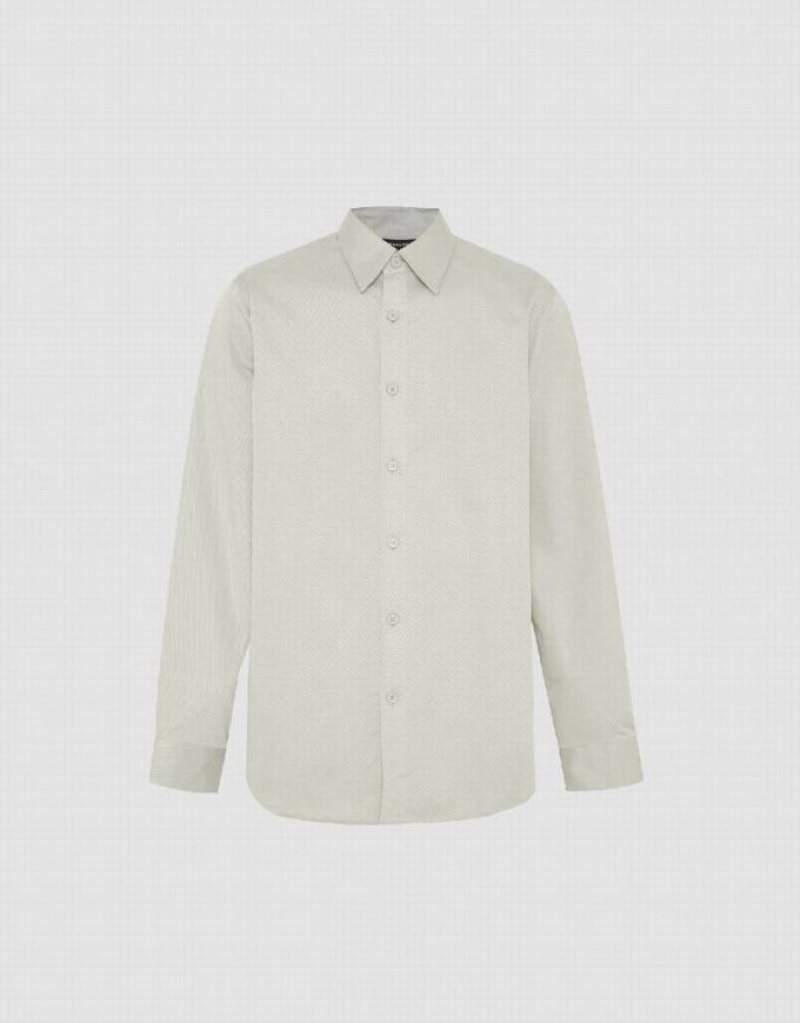 Urban Revivo Button Up Loose シャツ メンズ 緑 | 730465-LDR