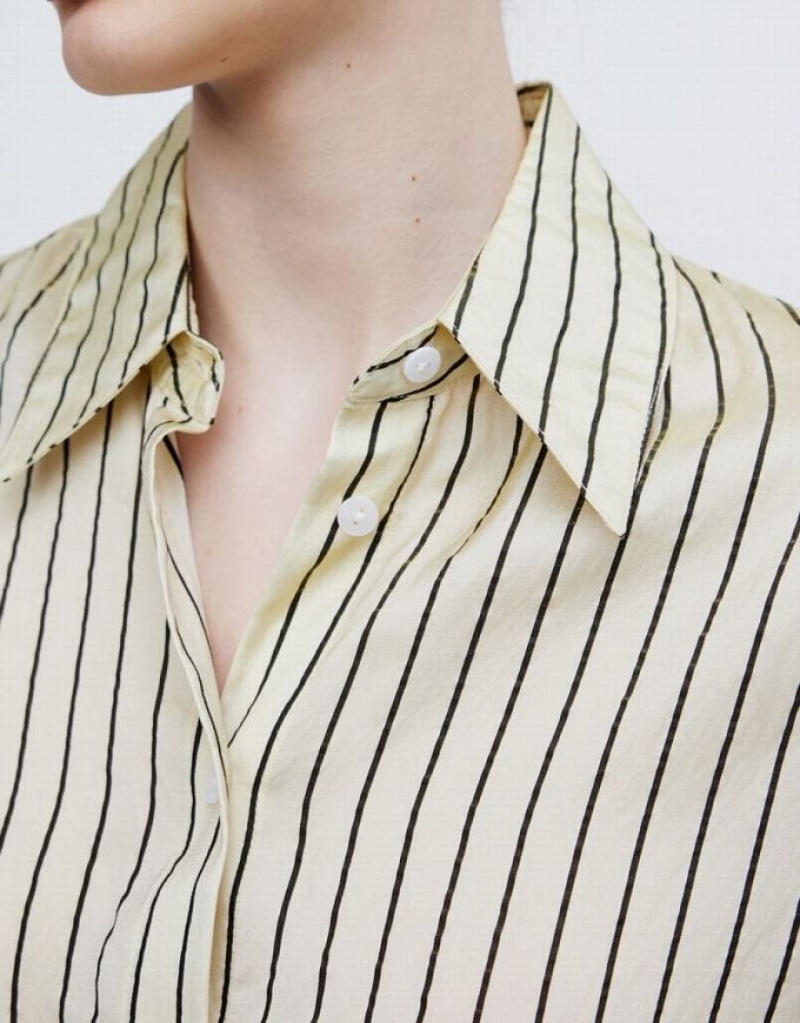 Urban Revivo Button Up シャツ レディース Stripes | 371028-TPG