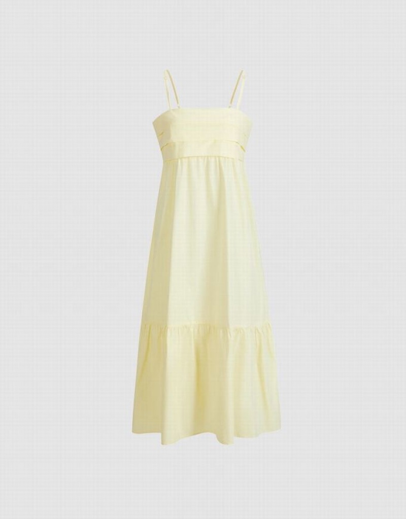 Urban Revivo Cami Ruffle Hem Midi ミディドレス レディース 黄色 | 165743-LWE