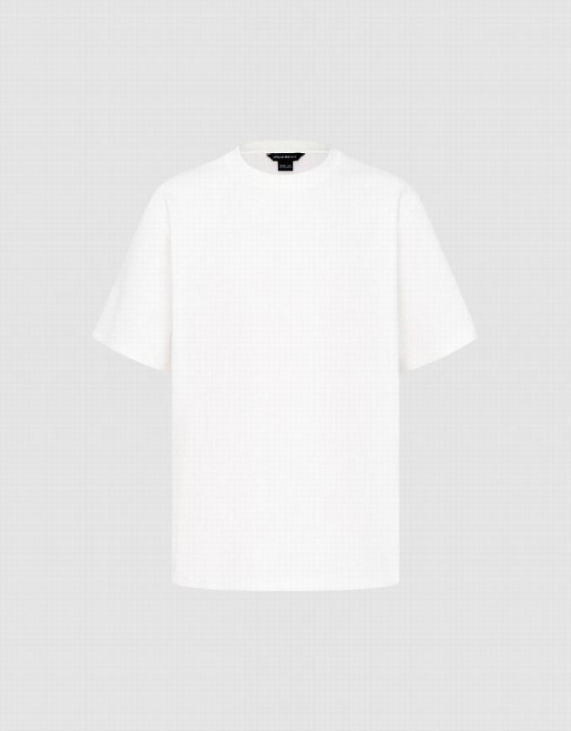 Urban Revivo Drop Shoulder Sleeve Crew Neck Tシャツ メンズ 白 | 291687-DNF