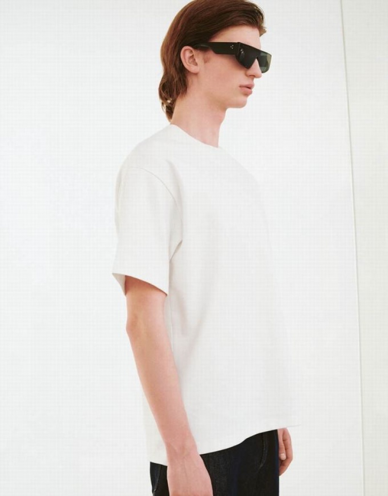 Urban Revivo Drop Shoulder Sleeve Crew Neck Tシャツ メンズ 白 | 947820-JUP