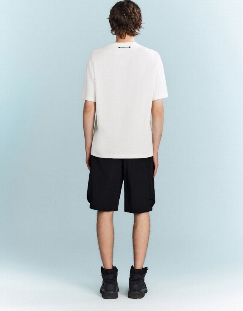 Urban Revivo Drop Shoulder Sleeve Tシャツ メンズ 白 | 085349-OBL