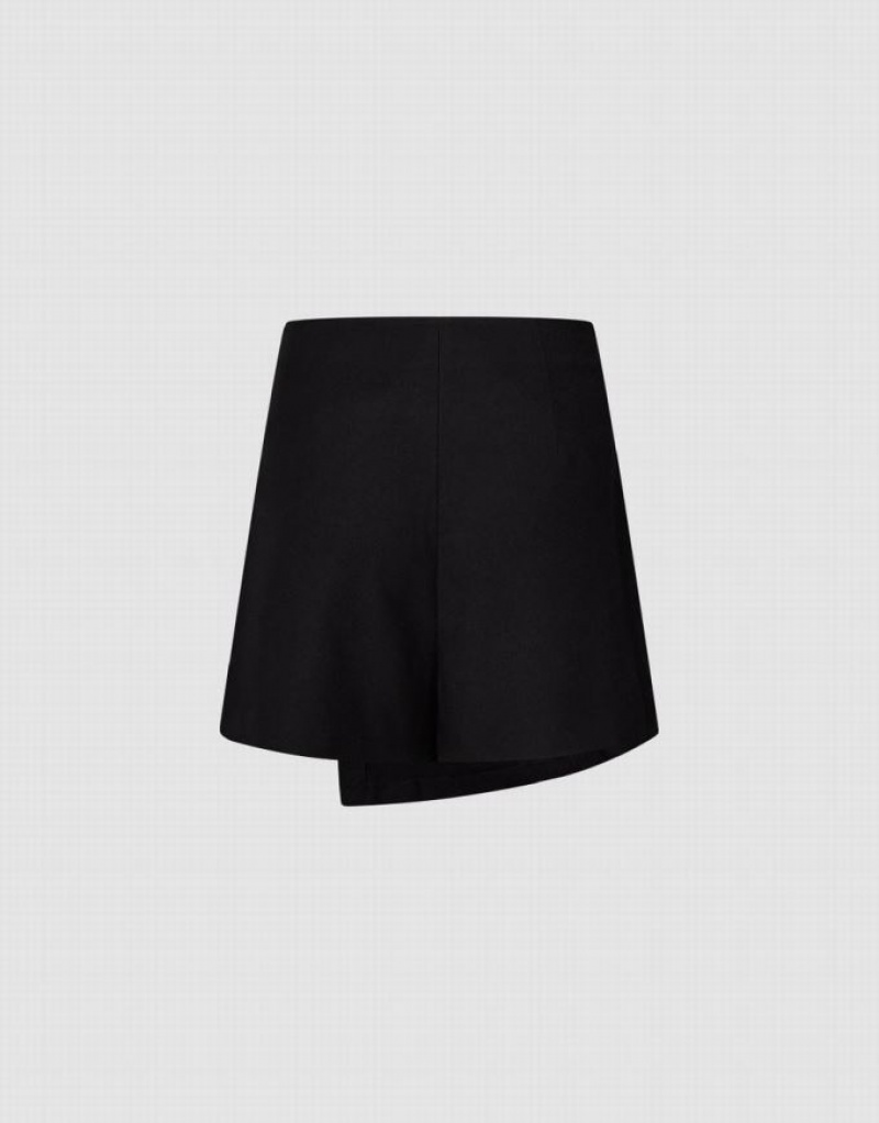 Urban Revivo Glamor Regular Skort ショートパンツ レディース 黒 | 587940-RIJ