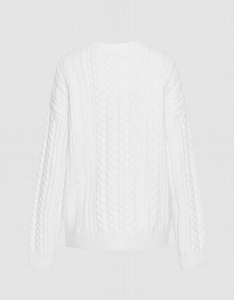 Urban Revivo Heart Cable Knit セーター レディース 白 | 405781-GXH