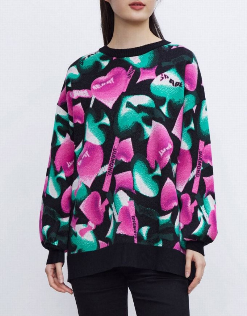 Urban Revivo Heart Pattern Oversized セーター レディース カラー | 562091-CVY