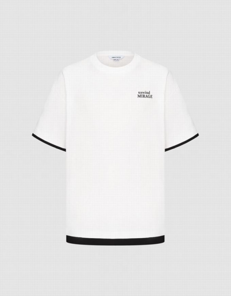 Urban Revivo Letter Printed Crew Neck Tシャツ メンズ 黒 | 219843-ANG