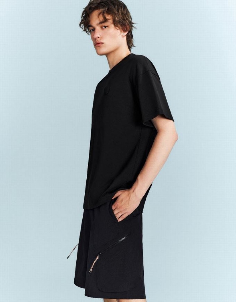 Urban Revivo Loose Tシャツ メンズ 黒 | 908237-MYW