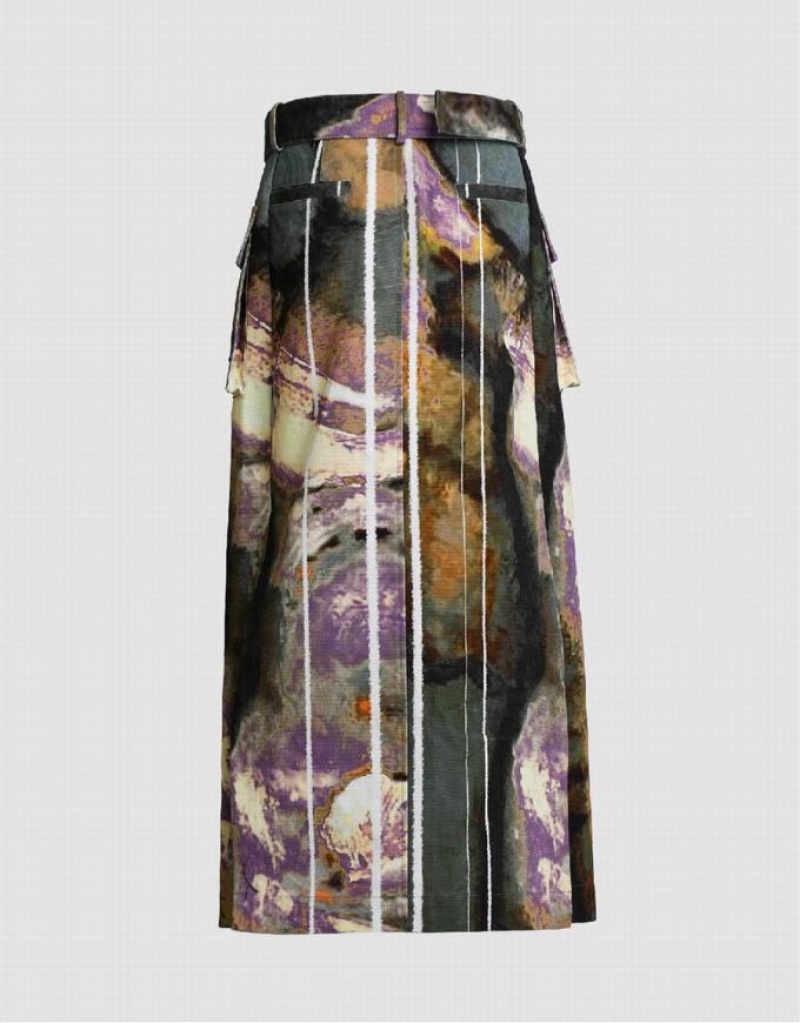 Urban Revivo Maxi Printed 真っ直ぐ スカート レディース カラー | 628490-JSN