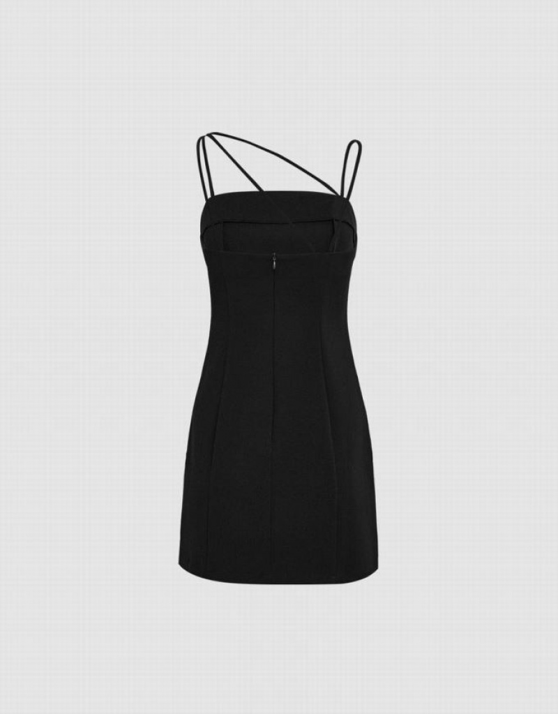 Urban Revivo Minimalistic Cami Mini ミニドレス レディース 黒 | 928357-ILG