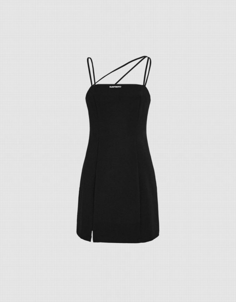 Urban Revivo Minimalistic Cami Mini ミニドレス レディース 黒 | 928357-ILG