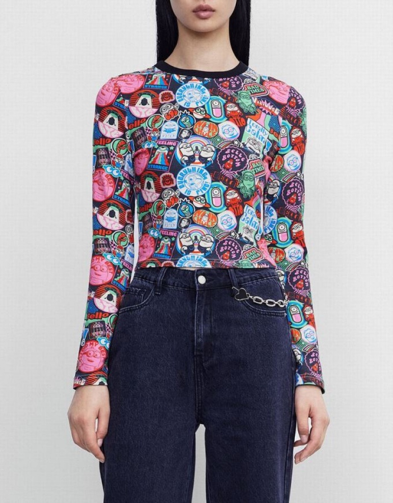 Urban Revivo Minions Long Sleeve Tシャツ レディース カラー | 561934-ERW