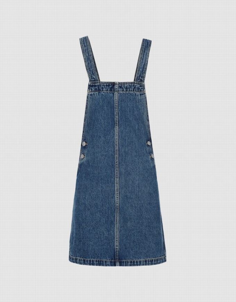 Urban Revivo Pinafore デニムワンピース レディース 青 | 806735-BUA