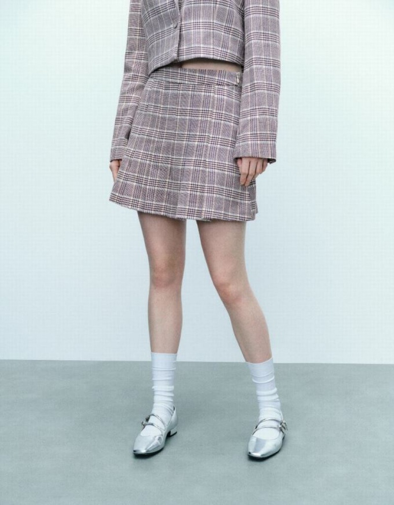 Urban Revivo Plaid Mini A-Line スカート レディース グレー | 586274-XSZ