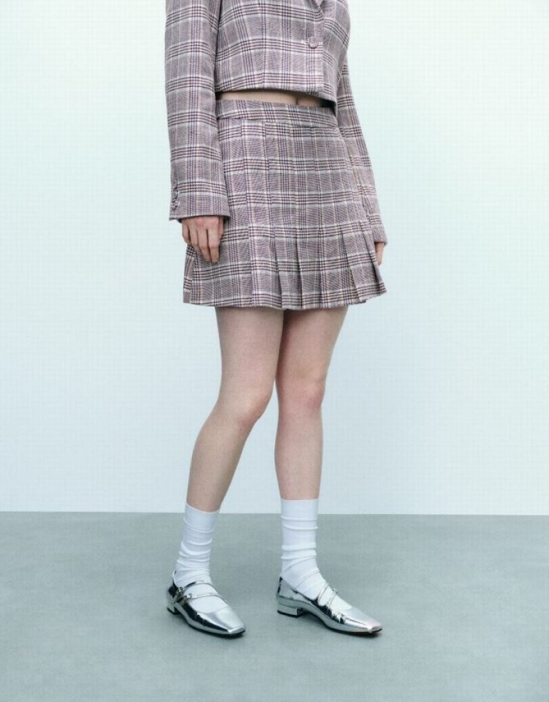 Urban Revivo Plaid Mini A-Line スカート レディース グレー | 586274-XSZ