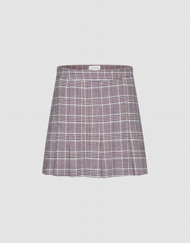 Urban Revivo Plaid Mini A-Line スカート レディース グレー | 586274-XSZ