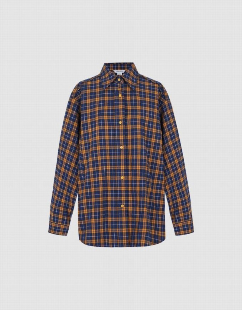 Urban Revivo Plaid シャツ レディース 黄色 | 475831-FKU