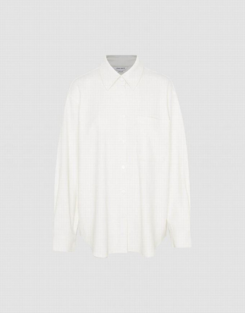 Urban Revivo Press Buttoned Oversized シャツ レディース 白 | 325894-OUM