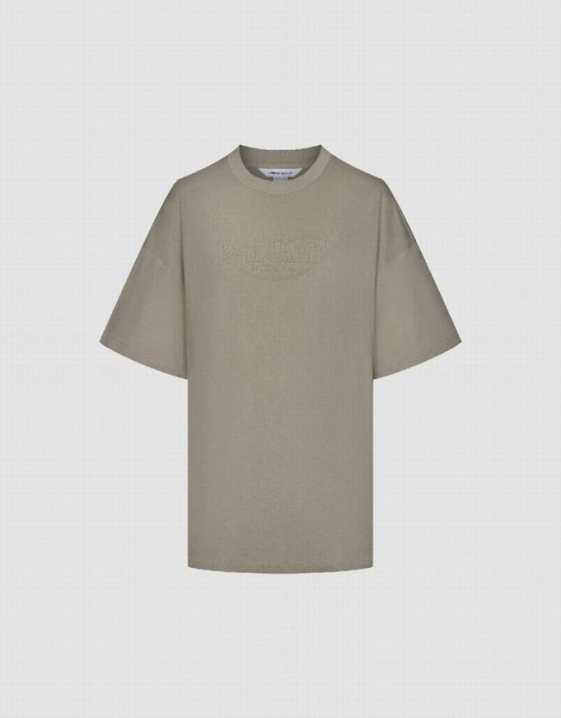 Urban Revivo Printed Crew Neck Loose Tシャツ レディース カーキ | 984205-UER