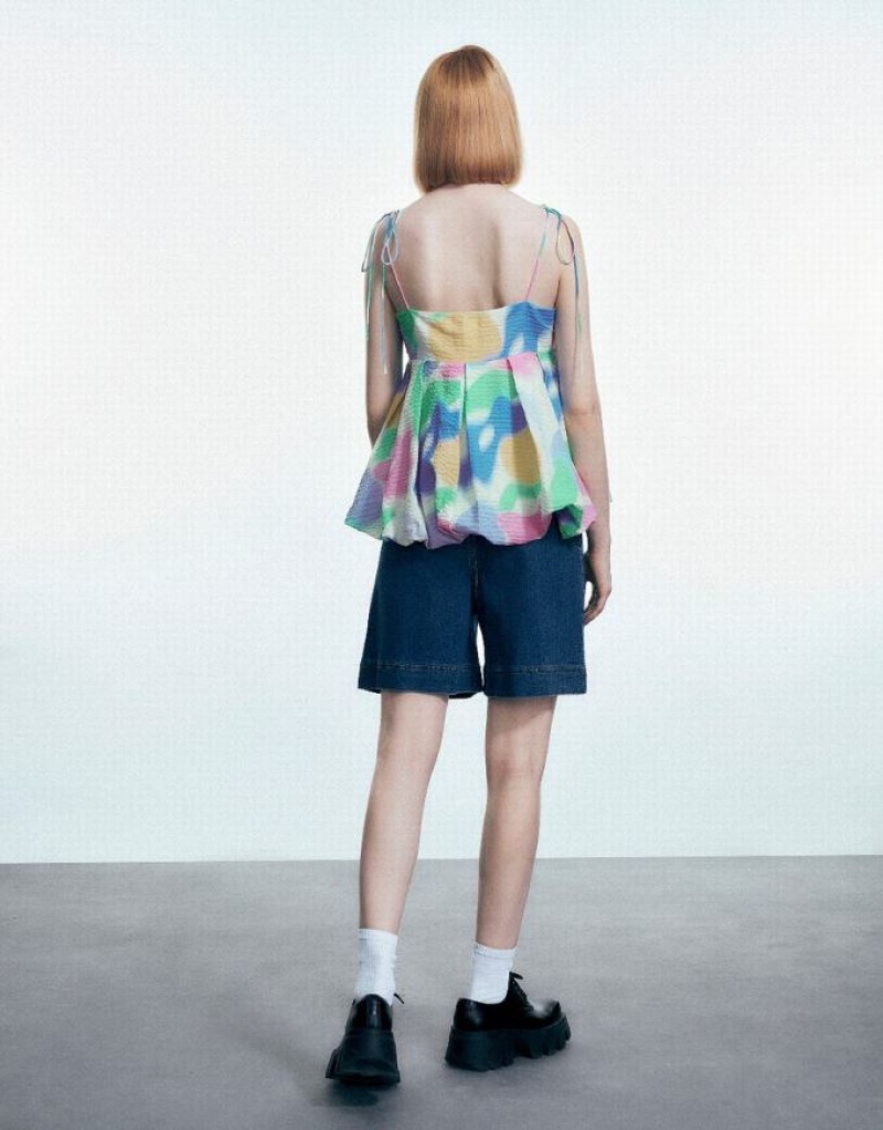 Urban Revivo Printed Off-Shoulder Cami ブラウス レディース カラー | 612435-RIP