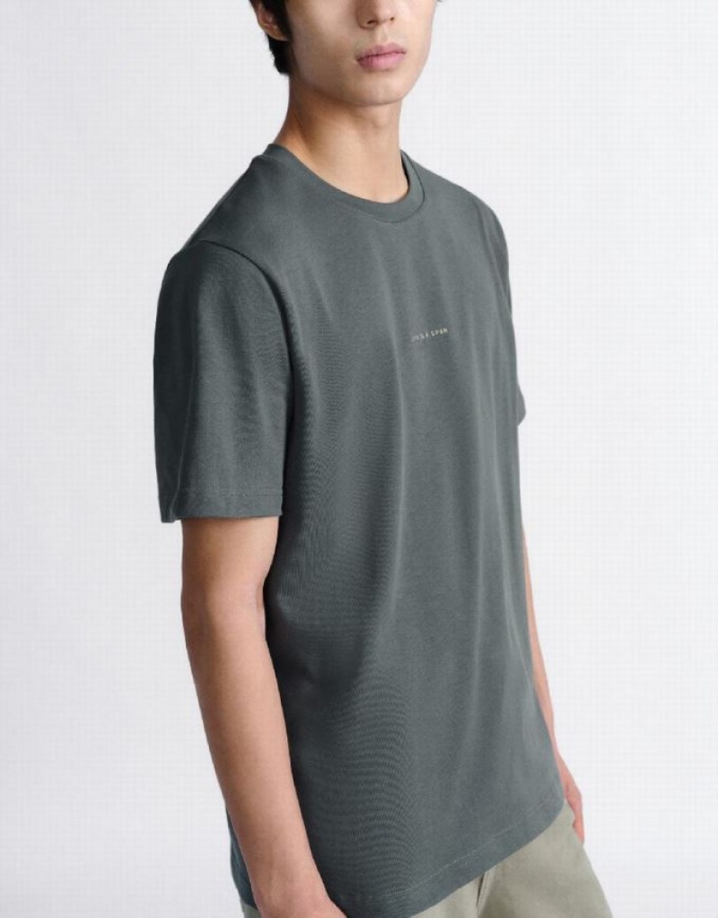 Urban Revivo Standard Sleeve Crew Neck Tシャツ メンズ グレー | 019327-AZK