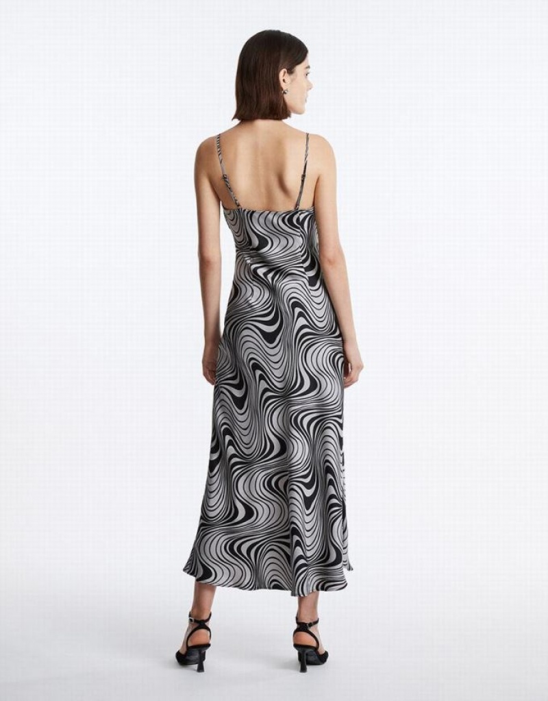 Urban Revivo Swirl Print Maxi Cami マキシドレス レディース グレー | 357106-VCA