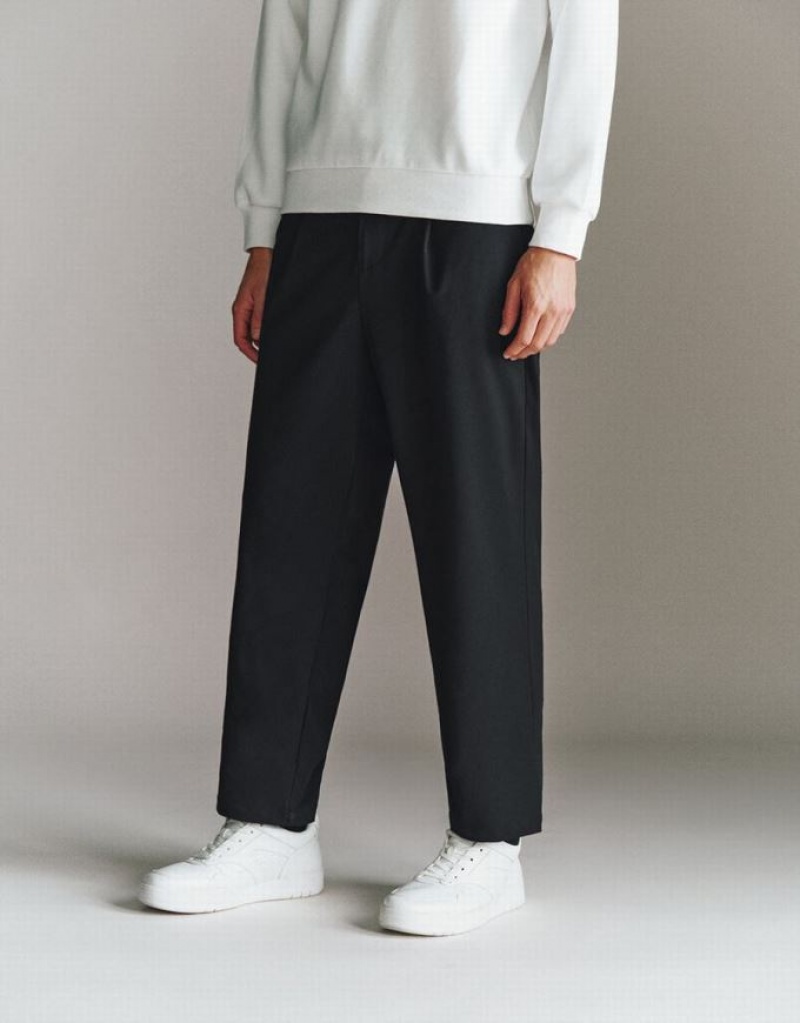 Urban Revivo Thin Carrot Fit パンツ メンズ 黒 | 564392-ZQK