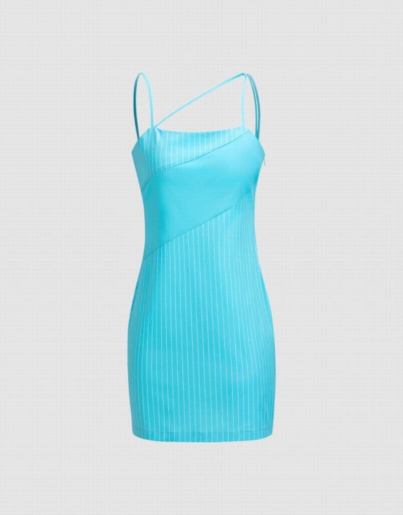 Urban Revivo ストライプ Cami ワンピース レディース 青 | 496870-UYK