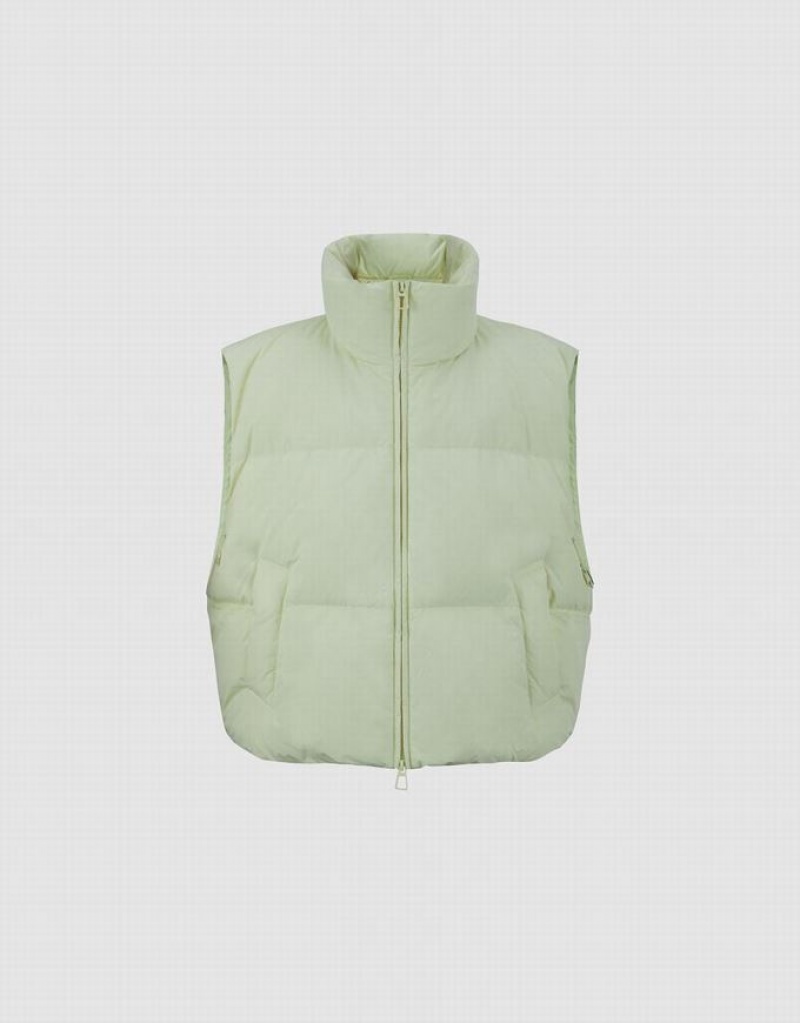 Urban Revivo ジッパー Front Puffer Waistcoat ダウンジャケット レディース 黄色 | 879462-QEO