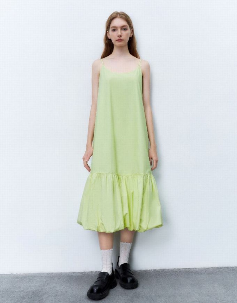 Urban Revivo ノースリーブ Off-Shoulder A-Line ワンピース レディース 緑 | 376821-ZWH